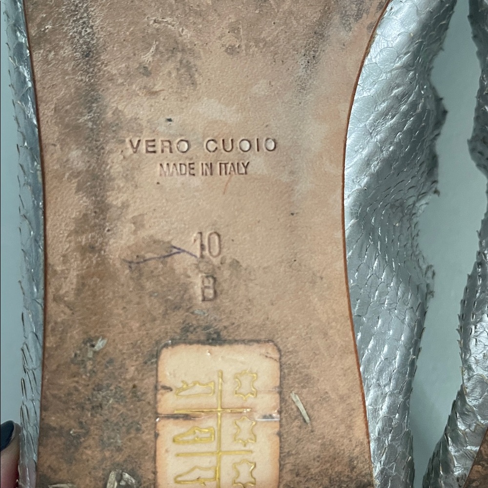 Giuseppe Zanotti Silver Python Leather Ballet Fla… - image 6